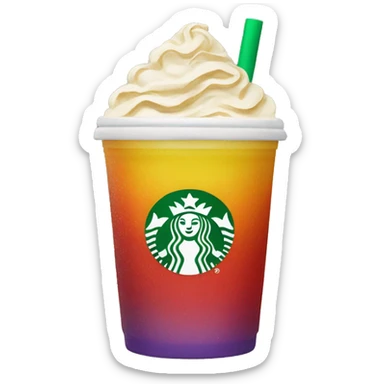 Rainbow starbucks drink sticker