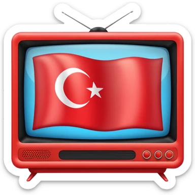TV screen with the Turkish flag inside sticker