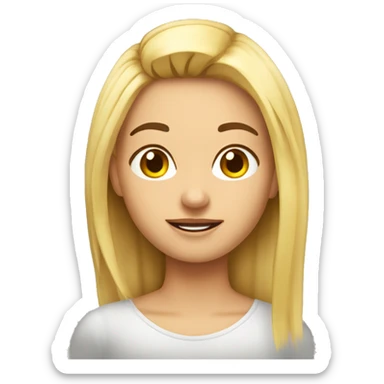 chica rubia pelo largo ceja fina sticker