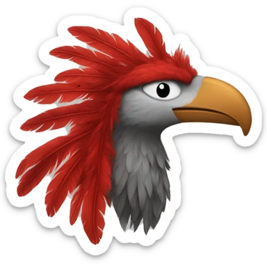 phoneix with red feathers sticker