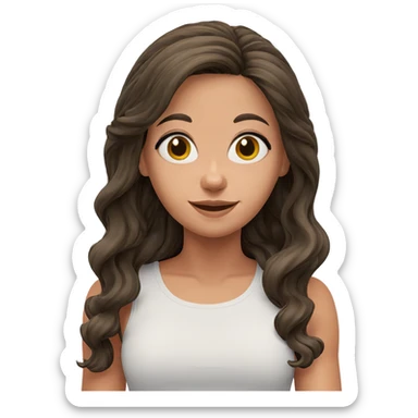 smiling girl with curly hair sticker