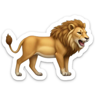 Lion-eating-deer sticker