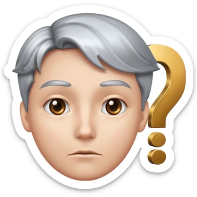 skeptical face glancing sideways with a question mark floating nearby sticker