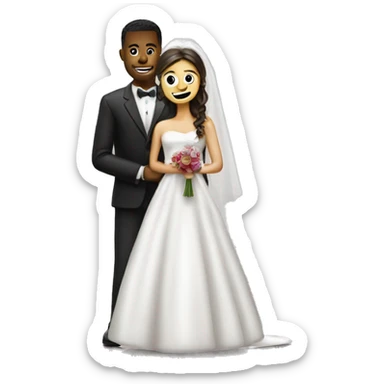 bride taking picture of groom sticker