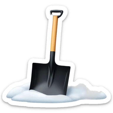 Black square shovel with snow  sticker