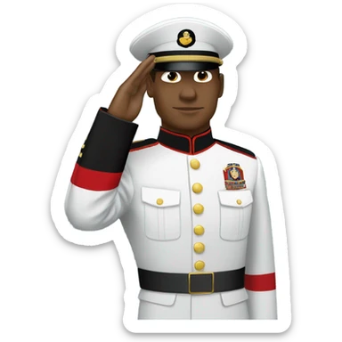 Marine Corp officer saluting sticker