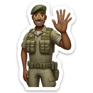 Sassy gay army guy, bent hand with nail polish sticker