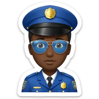 man police black dress with hair style and hats and sun glasses  sticker