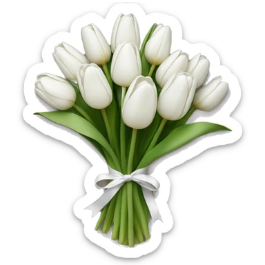 white tulip bouquet  sticker