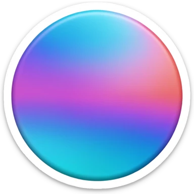 Credit coin in gradient of turquoise, blue, pink, purple, and coral as the main surface 3d sticker