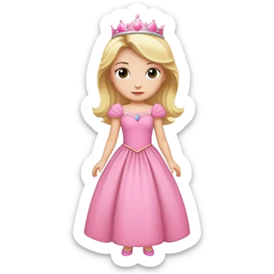 blonde princess in pink dress sticker