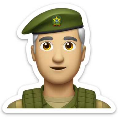 Homem branco com a farda do exército brasileiro  sticker