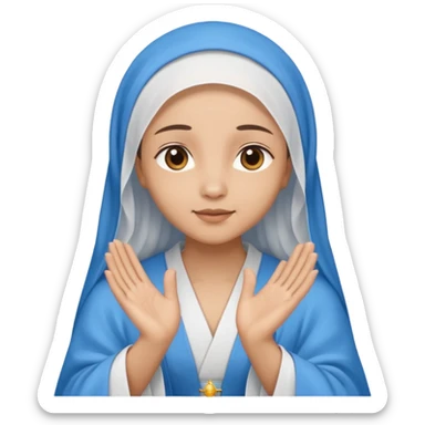 Nossa senhora das graças com aura e mãos abertas  sticker