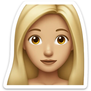 A tan girl with long blond hair hazel eyes and a black shirt  sticker