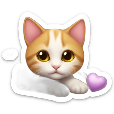 сute small kitty lies nearby hearth sticker
