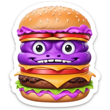 Grimace eating  sticker