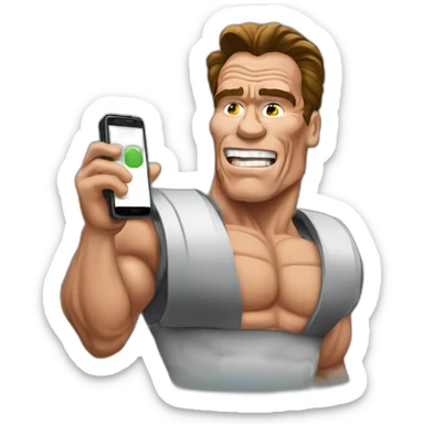 arnold schwarzenegger with phone sticker