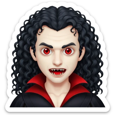 curly hair a picture of me as a vampirlong curly hair  e sticker