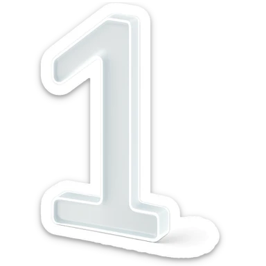 The number 1 in a thin font sticker