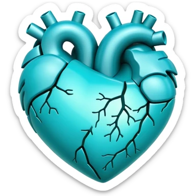 Turquoise heart and real notes inside heart sticker