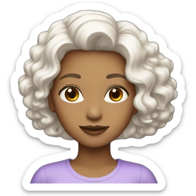 Femme cheveux violet peau blanche sticker