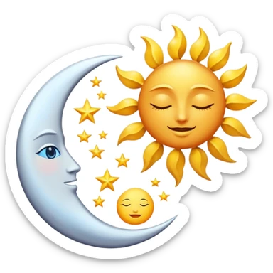 The sun and the moon dancing sticker