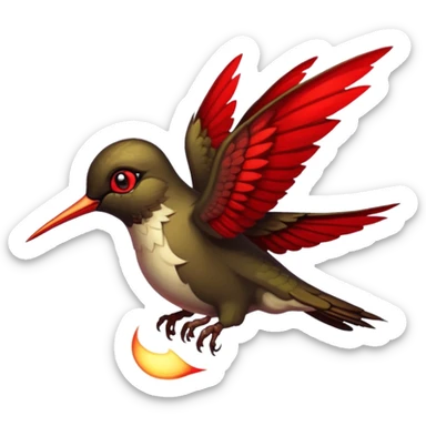 creppy demon like hummingbird sticker