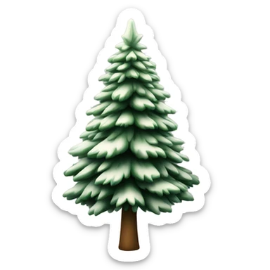  actual white fir christmas tree isolated.  sticker