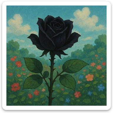 gothic flower in ghibli style sticker