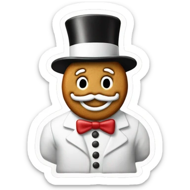 The monopoly man as a gingerbread cookie  sticker