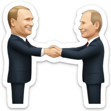 Klaus Iohannis shakes hands with Vladimir Putin sticker