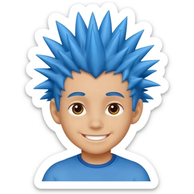blue spiky haired kid  sticker