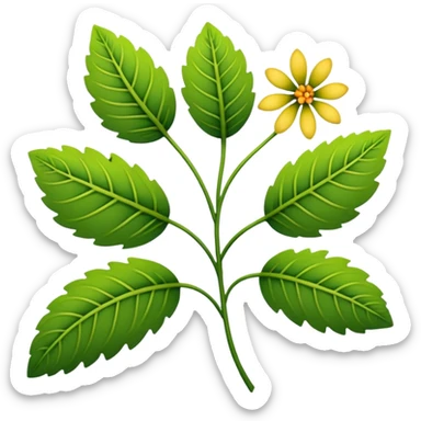 dull green leaves & dull colorful flowers filigree design, leaf shapes, flower shapes, nature shapes, toxic nature, toxic plants sticker