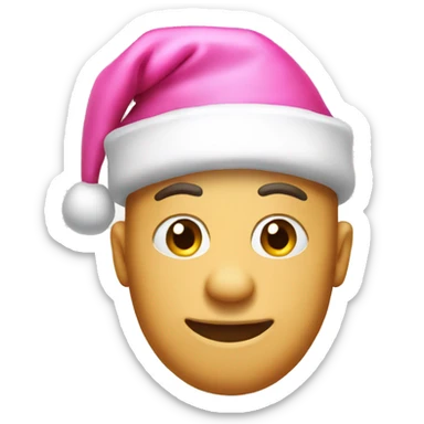 Pink Santa hat sticker