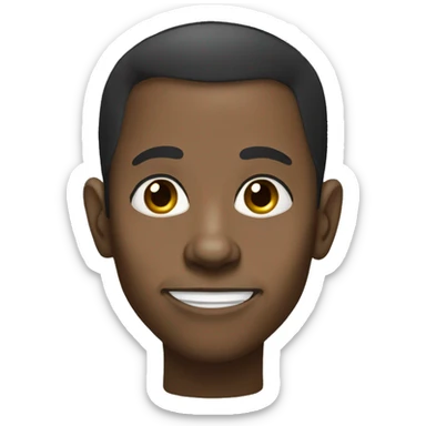 Somali goblin brown dark skin tone crooked nose with dark hair receding corners and a stubble beard  sticker