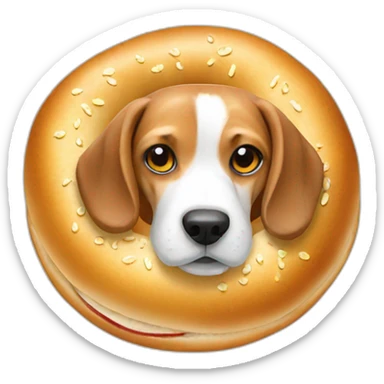 beagle on a bagel sticker