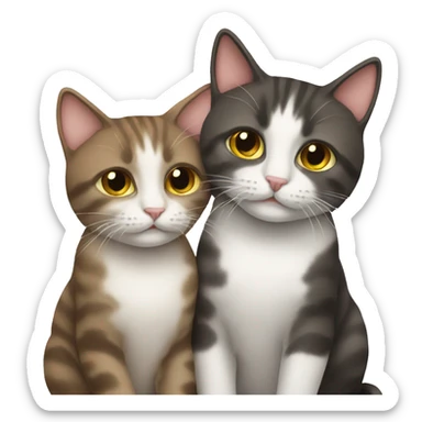 emoji with two cats sticker