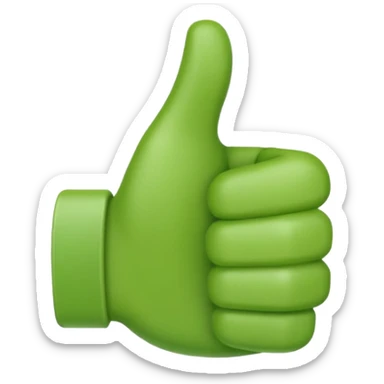 Thumbs up emoji with green color sticker