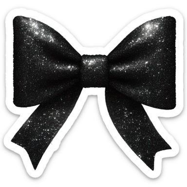 Glittery bow that is black  sticker