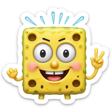 SpongeBob hitting the 67 emote sticker
