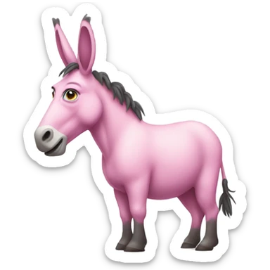 Pink donkey wearing a bra sticker