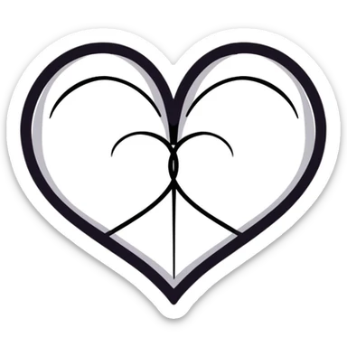three hearts sticker