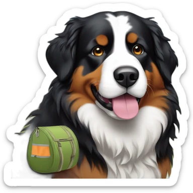 bernese mountain dog camping and camper sticker