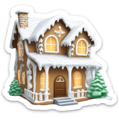 Cosy white gingerbread house  sticker