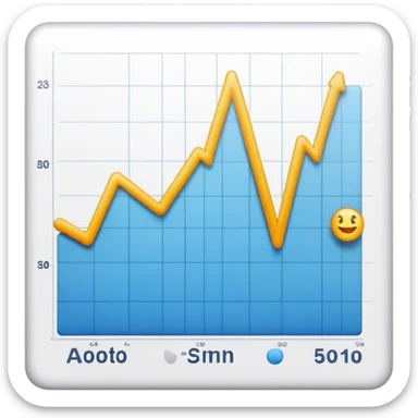 An emoji of a graph, but with smoother lines and a slight animation effect of growth sticker