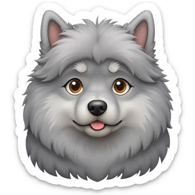 Gray dog sticker