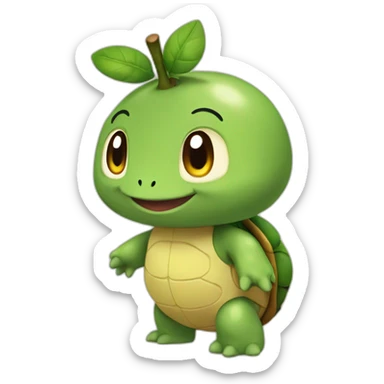 Turtwig smiling and waving sticker
