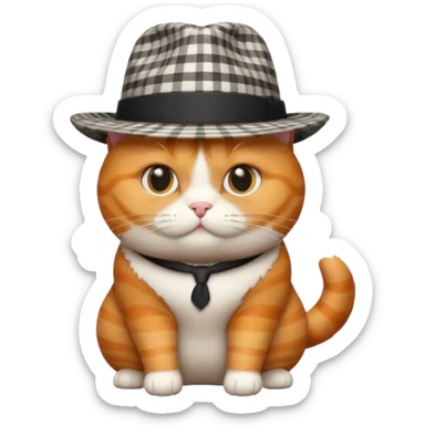 Fat cat in a hat sticker