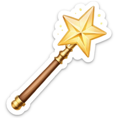 magic wand with glowing light  sticker