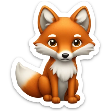 Fox with fluffy tail sticker
